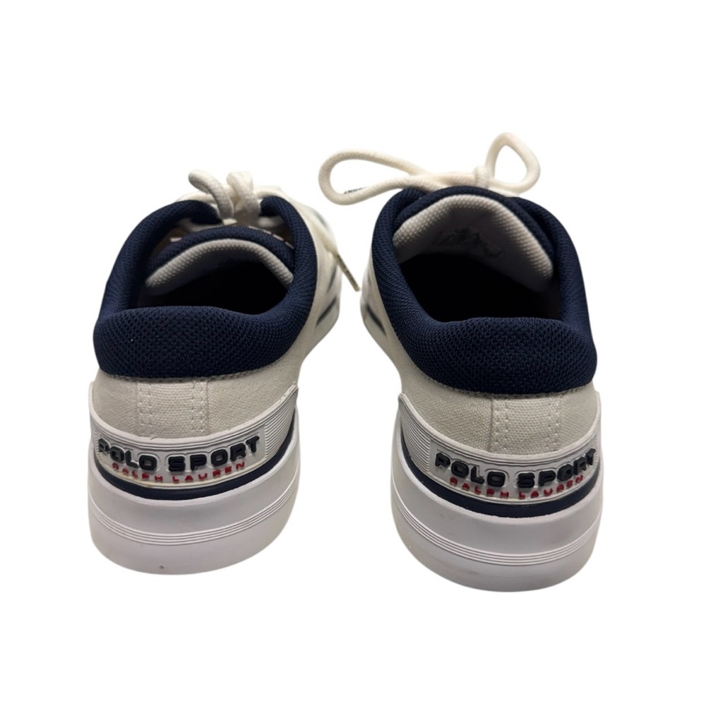 Polo Sport Ralph Lauren Classic White and Navy Women’s Sneakers Size 8.5 - Picture 5 of 6